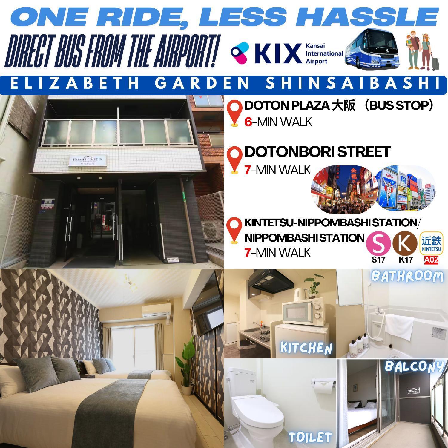 Elizabeth Garden Shinsaibashi Apartment Osaka Bagian luar foto
